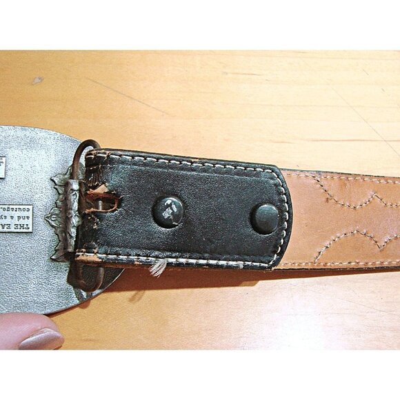 Nocona Leather Belt and 3D Flying Eagle Siskiyou Buckle Size 40 Vintage 1982 USA - Picture 7 of 12